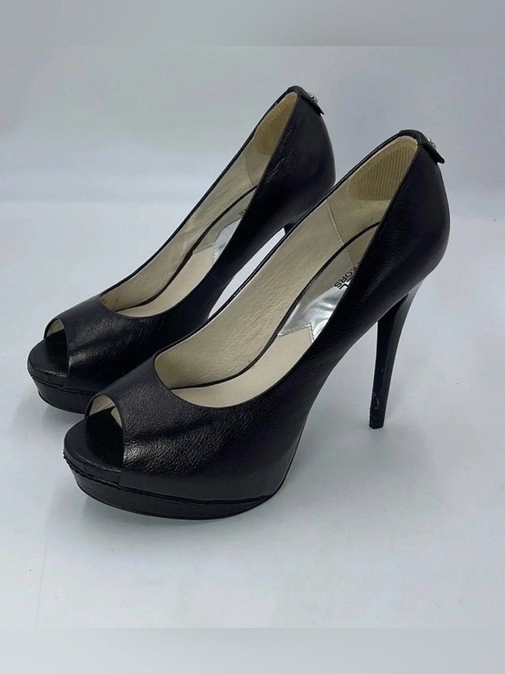 MICHAEL Michael Kors Black Peep Toe Heels